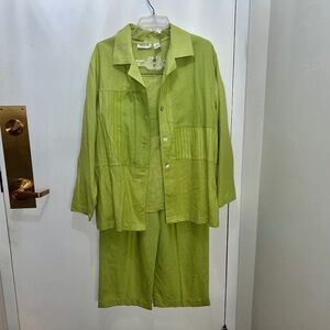 VINTAGE 90th SELENE SPORT 100% 3 peices suit lime color Size XL - beautiful!